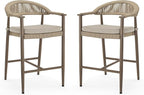 Bar Stools Set of 2, 24.8'' Aluminum Outdoor Bar Stool by COZYMAN