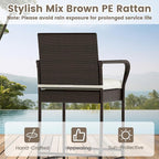 Tangkula 3 Piece Outdoor Bar Set, Patio Rattan Heavy Duty Bar Height Glass Top - Image 7