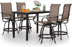 PHI VILLA 5 PCS Outdoor Bar Set, Counter Height Swivel Chair by PHIVILLAThepioneerofcomfortablehouseholdsupplies
