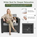 Aoxun 1 Piece Loveseats Patio Furniture Set, Wicker Outdoor Furniture - Image 4