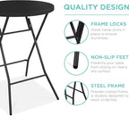 Best Choice Products 32in Bar Height Folding Table, Round Indoor Outdoor - Image 5