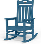 Oversized Rocking Chair Outdoor, High Back Porch Rocker Chair, HDPE All Weather by Suunyn