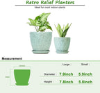 8 Inch + 6 Inch Plant Pots for Indoor Plants, Ceramic Planter - Image 2