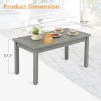 LUE BONA Outdoor Coffee Table Rectangle, HDPS Patio Coffee Tables - Image 3