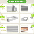 FRIZIONE 4pcs 6x3ft Galvanized Raised Garden Bed Outdoor, Above Ground Garden - Image 2
