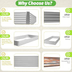 FRIZIONE 3pcs 8x4ft Galvanized Raised Garden Bed Outdoor, Above Ground Garden - Image 2