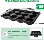 12 Cell Round Nursery Pots Trays Thickened Durable Seedling Pots Shuttle - Image 2