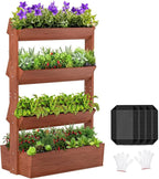 Wooden Vertical Raised Garden Bed, 4 Tier Garden Planters Raised Beds by UrGROWA