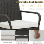 COSTWAY Wicker Bar Stools Set of 2, Patio Bar Height Chairs - Image 7