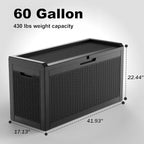 DRATO 60 Gallon Deck Box, Waterproof Resin Large Outdoor Storgae Box - Image 2