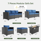 Aoxun 1 Piece Loveseats Patio Furniture Set, Wicker Outdoor Furniture - Image 2