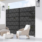 Casaphoria Metal Privacy Screen Outdoor, Triangular Black - Image 4