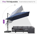 PURPLE LEAF 10 Feet Patio Umbrella Outdoor Cantilever Square Umbrella Aluminum - Image 6