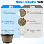 10 Inch Plant Pots, 4 Pack Flower Pots Outdoor - Image 5