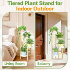 iDavosic.ly 4 Tier Bamboo Plant Stand Indoor Outdoor - Image 6