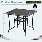Tangkula 37" Metal Patio Dining Table - Image 3