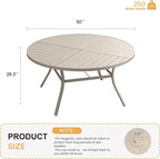 VICLLAX Round Patio Table with Adjustable Umbrella Hole - Image 3