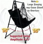 Hammock Chair Stand with X-Large Swing Chair with Footrest，Anti-Tip Thickened - Image 4