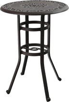 PHI VILLA 32" Cast Aluminum Patio Bar Table, Pub Height Bistro Round Table by PHIVILLAThepioneerofcomfortablehouseholdsupplies