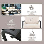 Merax 4 Piece Sectional Furniture Patio Sofa Multi-Person Outdoor Steel Sofa Set - Image 4