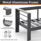 Kiss the Water Outdoor Patio Metal Furniture Chair, Deep Seating Patio Couch - Image 3