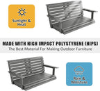 Poly Lumber 2-Seat Porch Swing, HIPS 4.5-Feet Bench Swing - Image 4