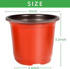 TDHDIKE Plastic Planter Nursery Pots 4" Small Seedlings Flower Pots Container - Image 2