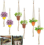 Keadic 6Pcs Macrame Plant Hanger, 3 Sizes Indoor Hanging Plant Holder Hanging by Keadic