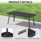 VINGLI Small Steel Outdoor Patio Coffee Table, Weather Resistant Metal Outdoor - Image 5