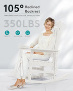 SERWALL Oversized Rocking Chair Outdoor, HDPE Outdoor Rocking Chair - Image 7