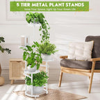 TOSKING 5 Tier Metal Plant Stand Indoor, Plant Shelf, Corner Shelf Flower Pot - Image 2