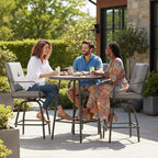 Patio Swivel Bar Stools Set of 2, Outdoor Bar Height Swivel Chairs - Image 2