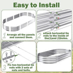 Galvanized Raised Garden Bed Outdoor, Easy Assemble Large Oval Plant Container - Image 6