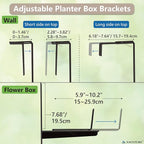 Window Box Brackets for Railing- 2 Pcs Adjustable Planter - Image 5