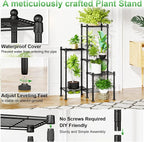 Plant Stand Indoor Outdoor, Heavy Duty Metal Waterproof 6 Tiered Plant Shelf - Image 5