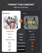 KingCamp Hammock Chair with Footrest – Heavy Duty Swinging Rocking Camping - Image 6