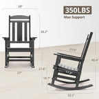 LUE BONA Outdoor Rocking Chairs Set, HDPS Poly Porch Rockers - Image 3