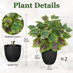 14.5" Artificial Plants Indoor Home Decor, Fake Potted Silk Plants - Image 2