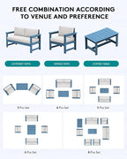 SERWALL 5 Pieces HDPE Outdoor Sofa Set - Image 8