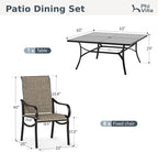 PHI VILLA Patio Dining Set for 8 Person, Large Slat Metal Square Table - Image 9