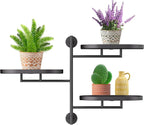 Window Sill Rotating Plant Stand Shelf Indoor Black Metal Floating Shelves by YQSLYSF