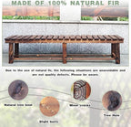 Outdoor Garden Bench, 3-Person Wood Patio Bench Weatherproof Outdoor Backless - Image 8