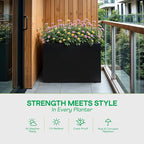 IDZO 35.4" W x 25.6" H Metal Planter Box, Privacy Trough - Image 4