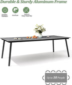 95" Patio Outdoor Dining Table for 8-10, Weather-Resistant Aluminum Frame - Image 6