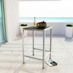 Modway Shore Aluminum Outdoor Patio Square Bar Table in Silver Gray - Image 2