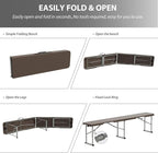 6ft Plastic Folding Bench with Carrying Handle & Lock, Portable Outdoor Bench - Image 6
