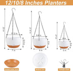 8/10/12 inch Hanging Planters for Indoor Outdoor Plants - Image 2