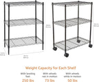 Amazon Basics 3-Shelf Adjustable Heavy Duty Storage Shelving Unit on 2" Wheels - Image 3