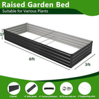 2PCS 6x3x1ft Galvanized Raised Garden Bed Kit, Galvanized Planter Raised Garden - Image 3