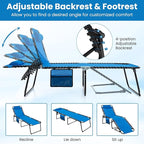 GYMAX Lounge Chairs for Outside, Extra High Folding Beach Tanning Lounger - Image 4